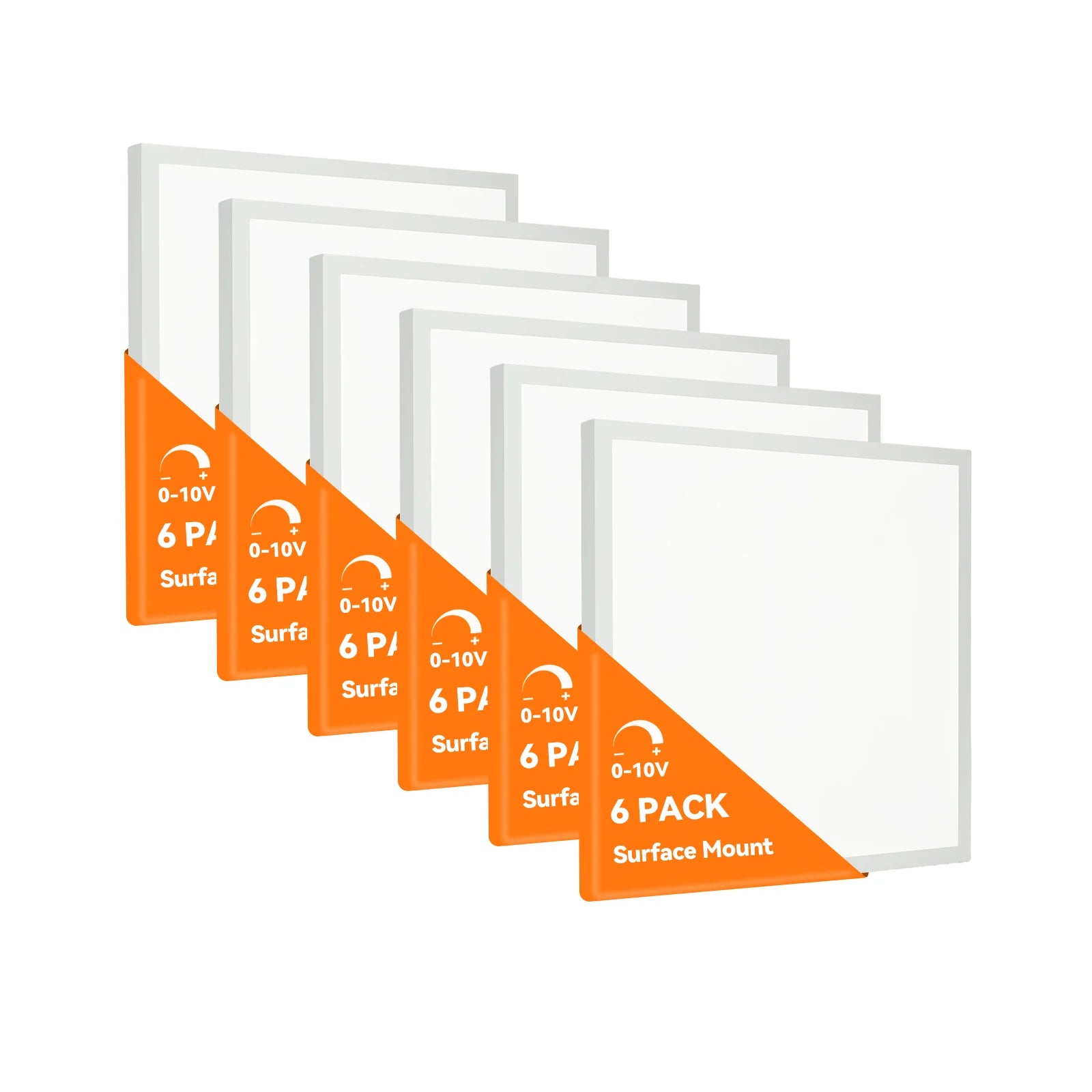 ComiLED 2x2 LED Flat Panel Surface Mount, 0-10V Dimmable,6-Pack