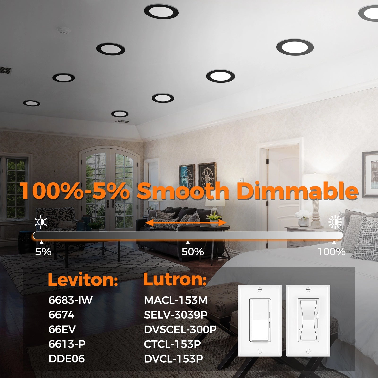 ComiLED 6 Inch Black Canless Recessed lighting 12-Pack