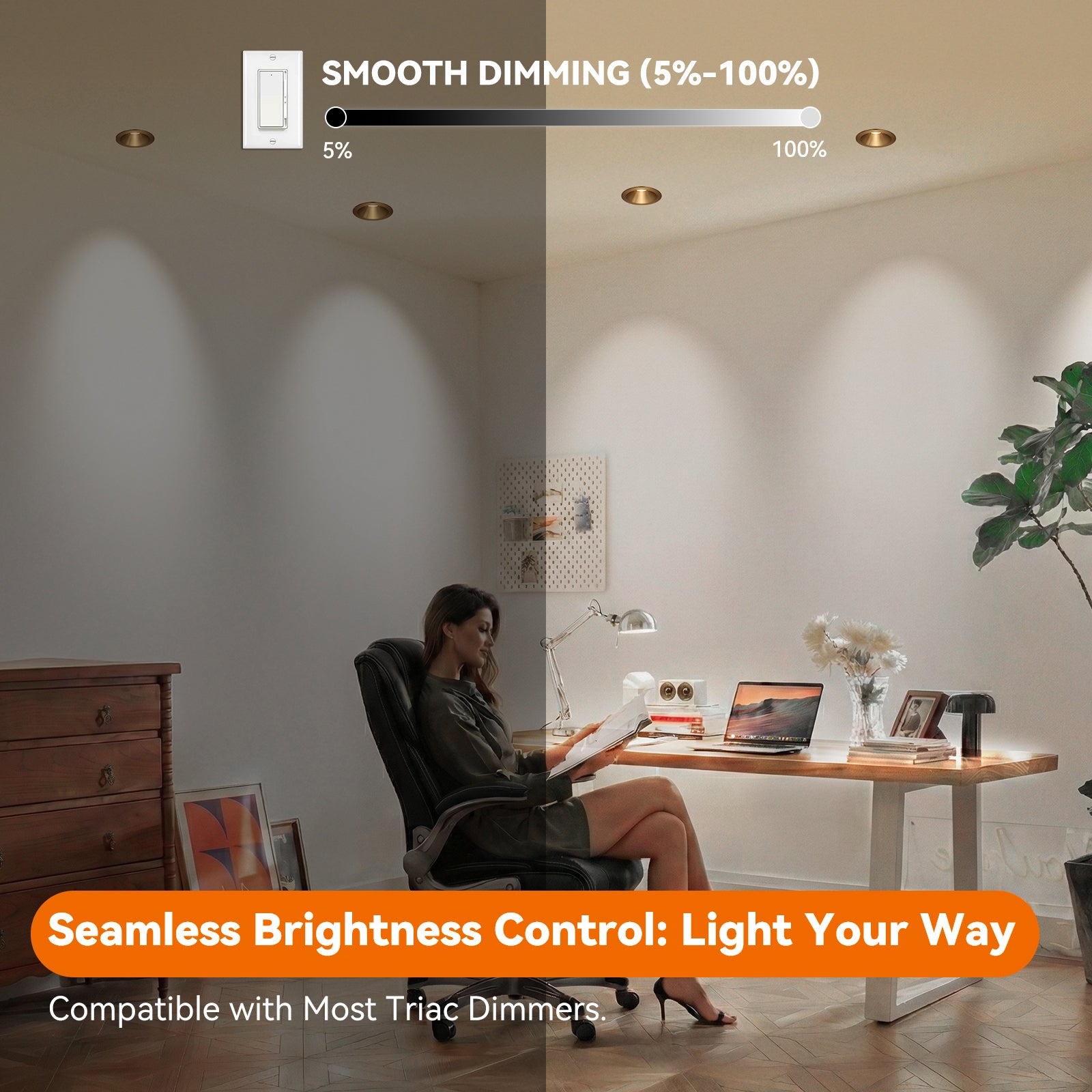 ComiLED 6/12pack Gold 3 Inch Recessed Lights, Anti-Glare COB Canless Ceiling Spotlight, 5CCT Selectable 2700K-6000K, 130lm/W, RA95 Small Exterior Soffit Lights, 12W, Dimmable, ETL, IP44 Damp Rated