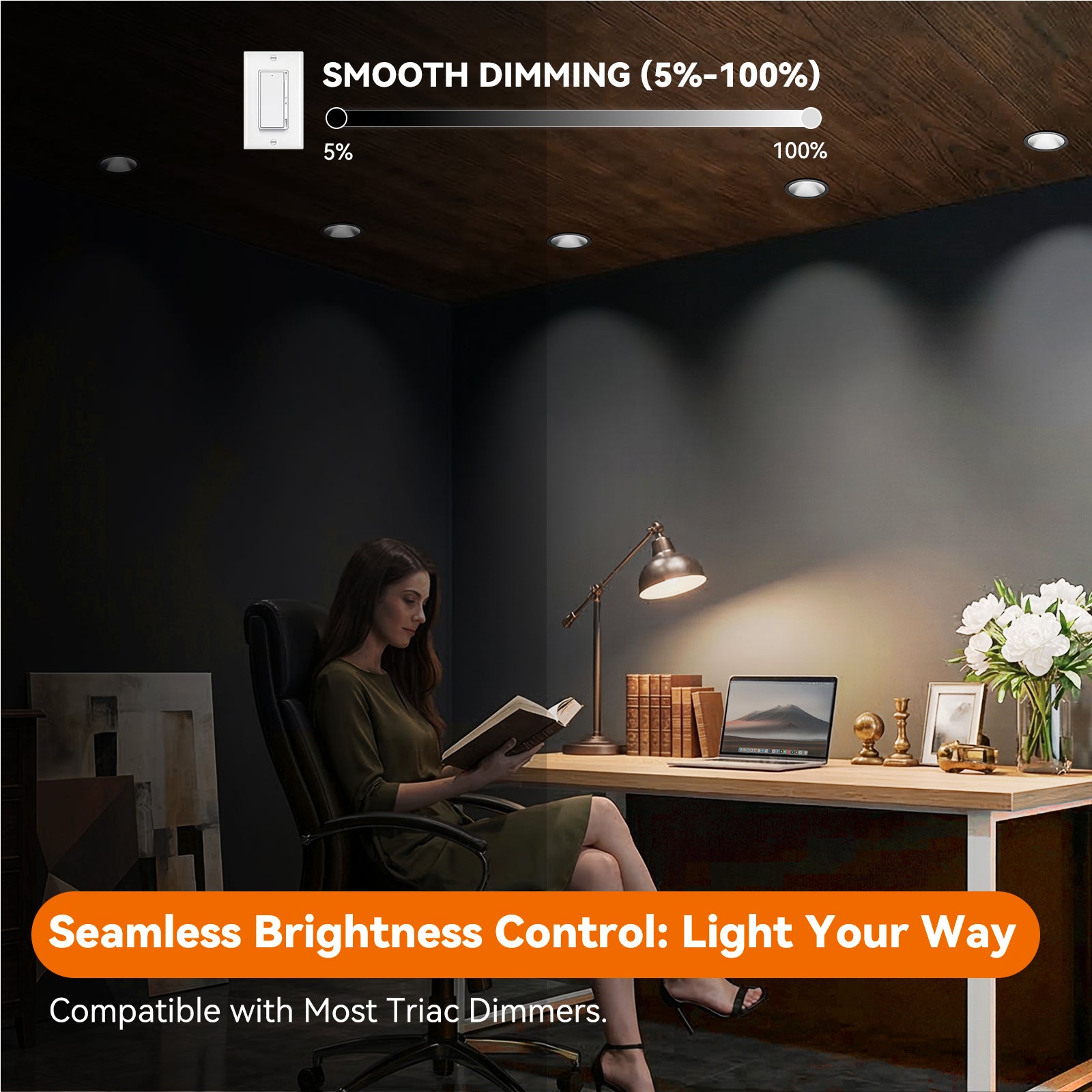 ComiLED 6/12pack Black 4 Inch Recessed Lights, Anti-Glare COB Canless Ceiling Spotlight, 5CCT Selectable 2700K-6000K, 130lm/W, RA95 Small Exterior Soffit Lights, 16W, Dimmable, ETL, IP44 Damp Rated