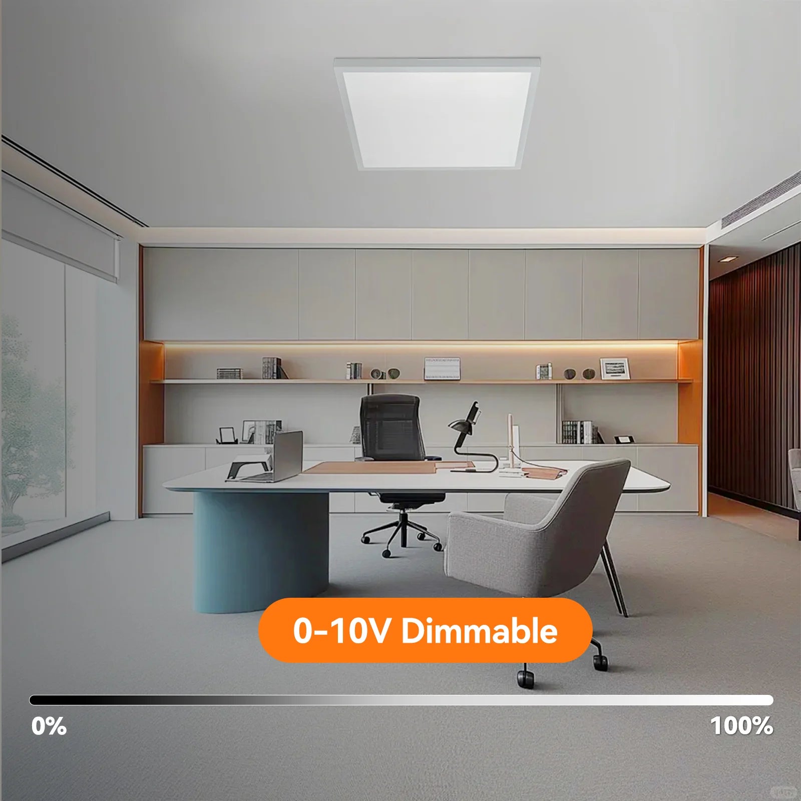 ComiLED 2x2 LED Flat Panel Surface Mount, 0-10V Dimmable,6-Pack