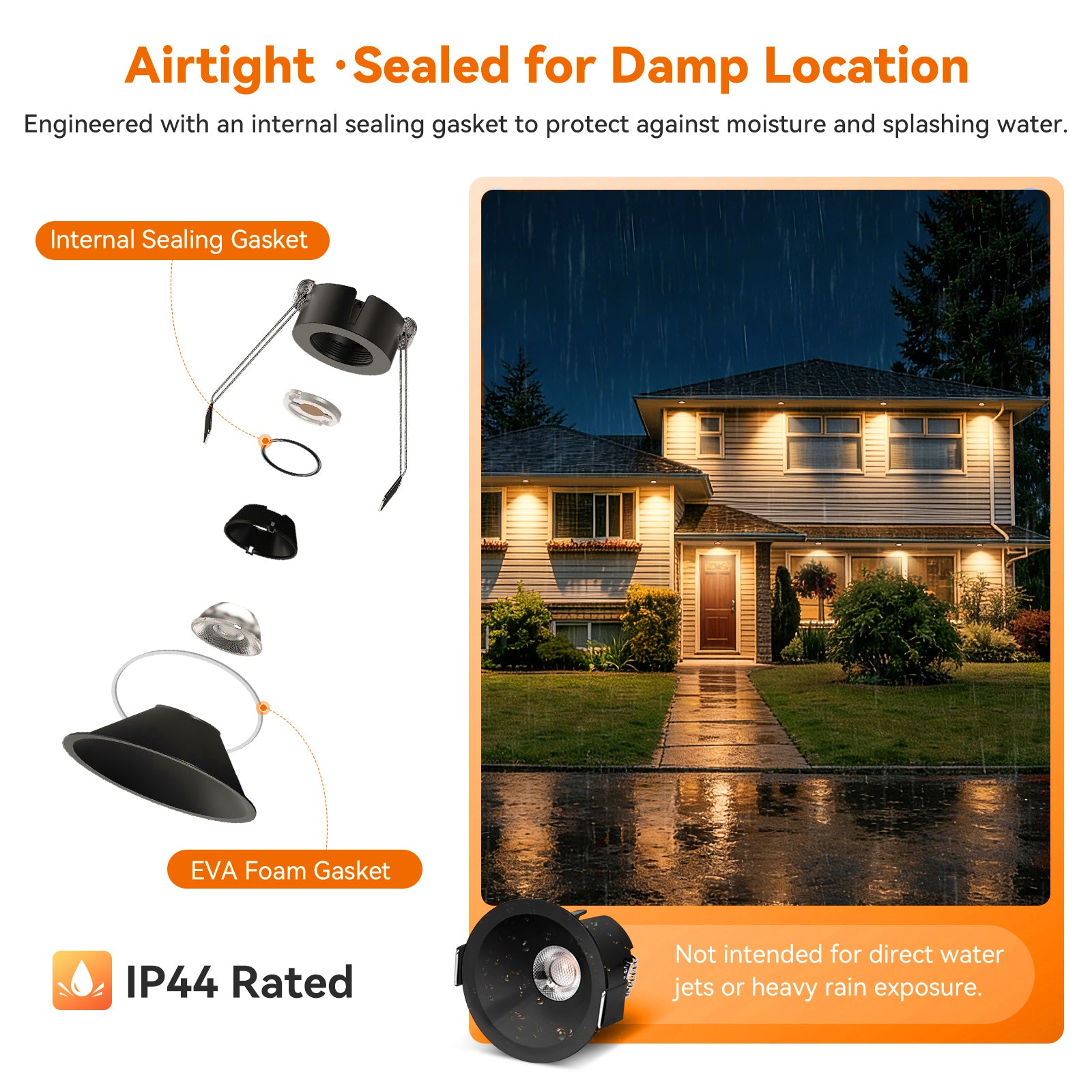 ComiLED 6/12pack Black 2 Inch Recessed Lights, Anti-Glare COB Canless Ceiling Spotlight, 5CCT Selectable 2700K-6000K, 130lm/W, RA95 Small Exterior Soffit Lights, 8W, Dimmable, ETL, IP44 Damp Rated
