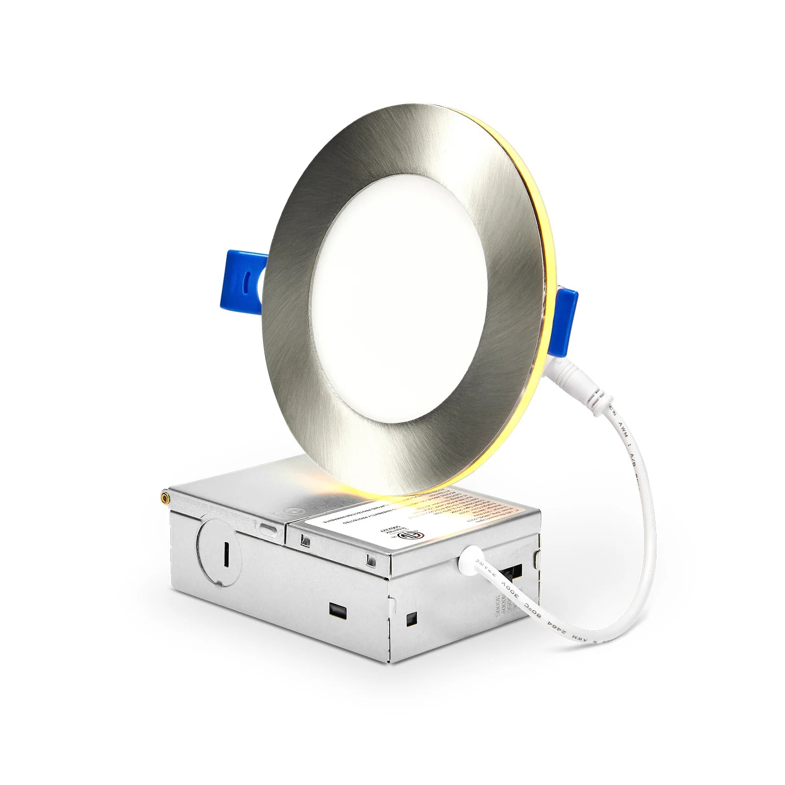 ComiLED 4 Inch Brushed Nickel Recessed Lighting with Night Light 12-Pack
