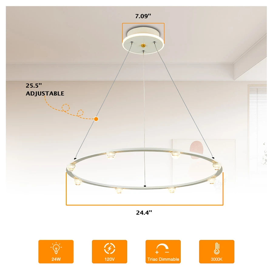 ComiLED White Modern Chandelier