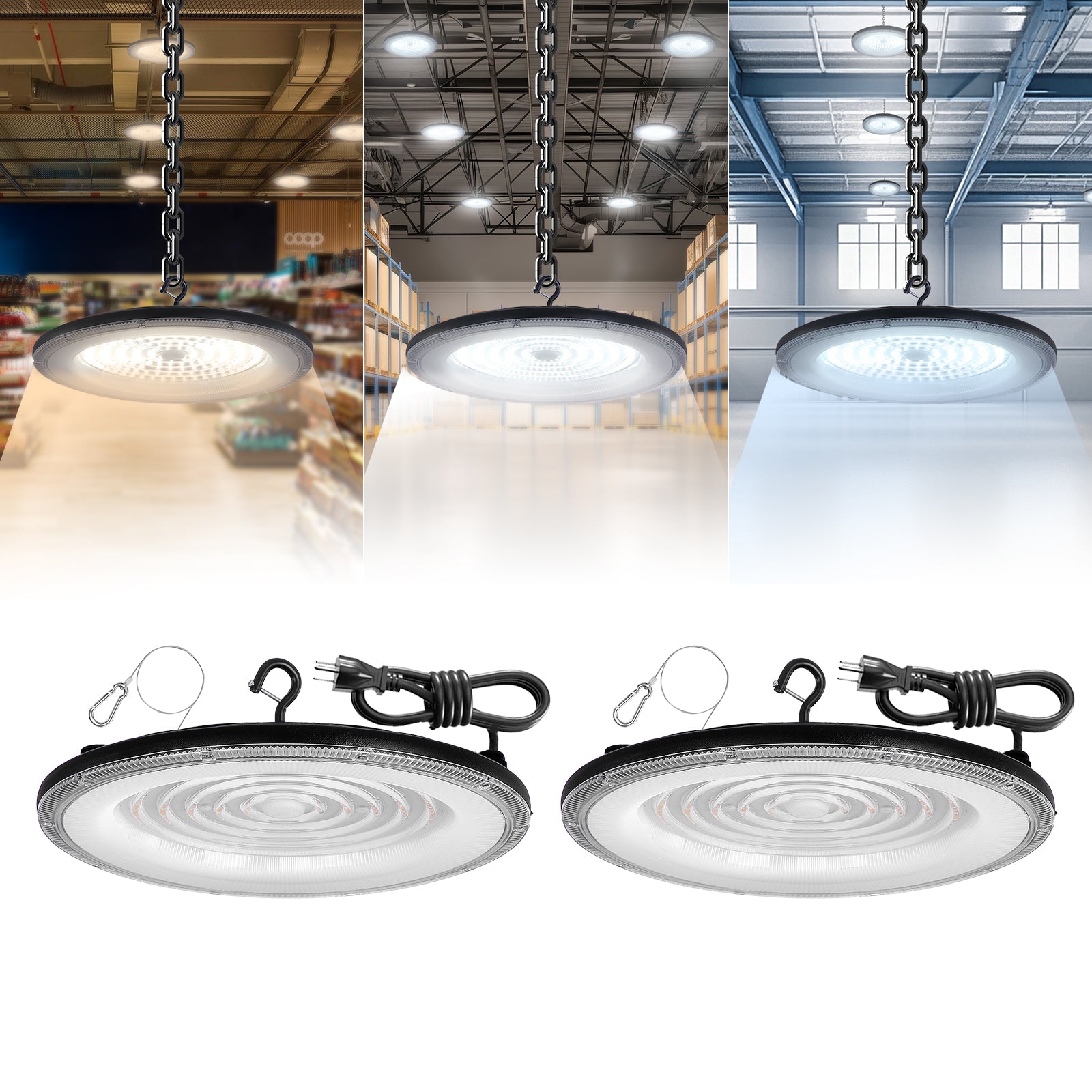 ComiLED 3CCT UFO High Bay 150W/120W/80W 2-Pack