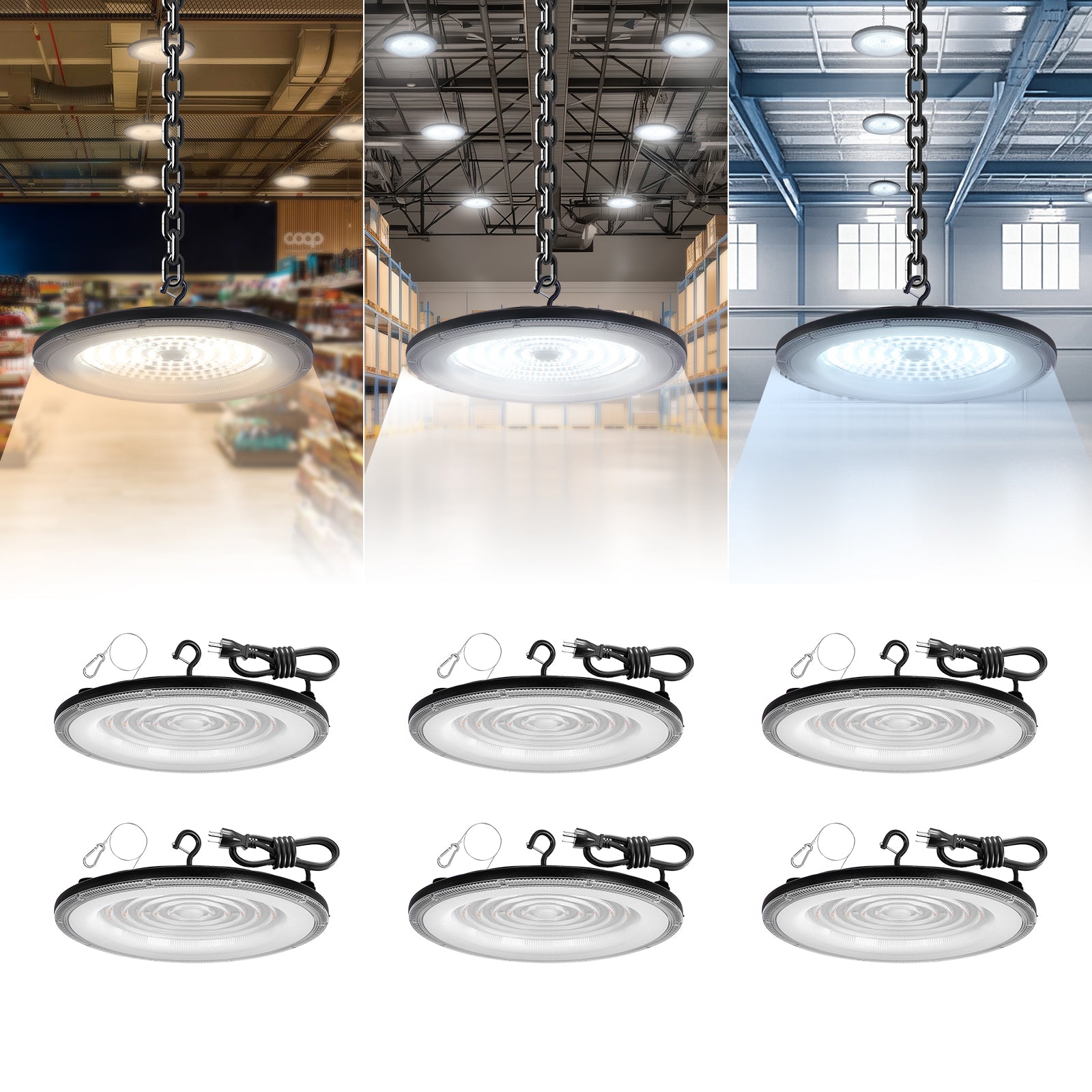 ComiLED 3CCT UFO High Bay 150W/120W/80W 2-Pack