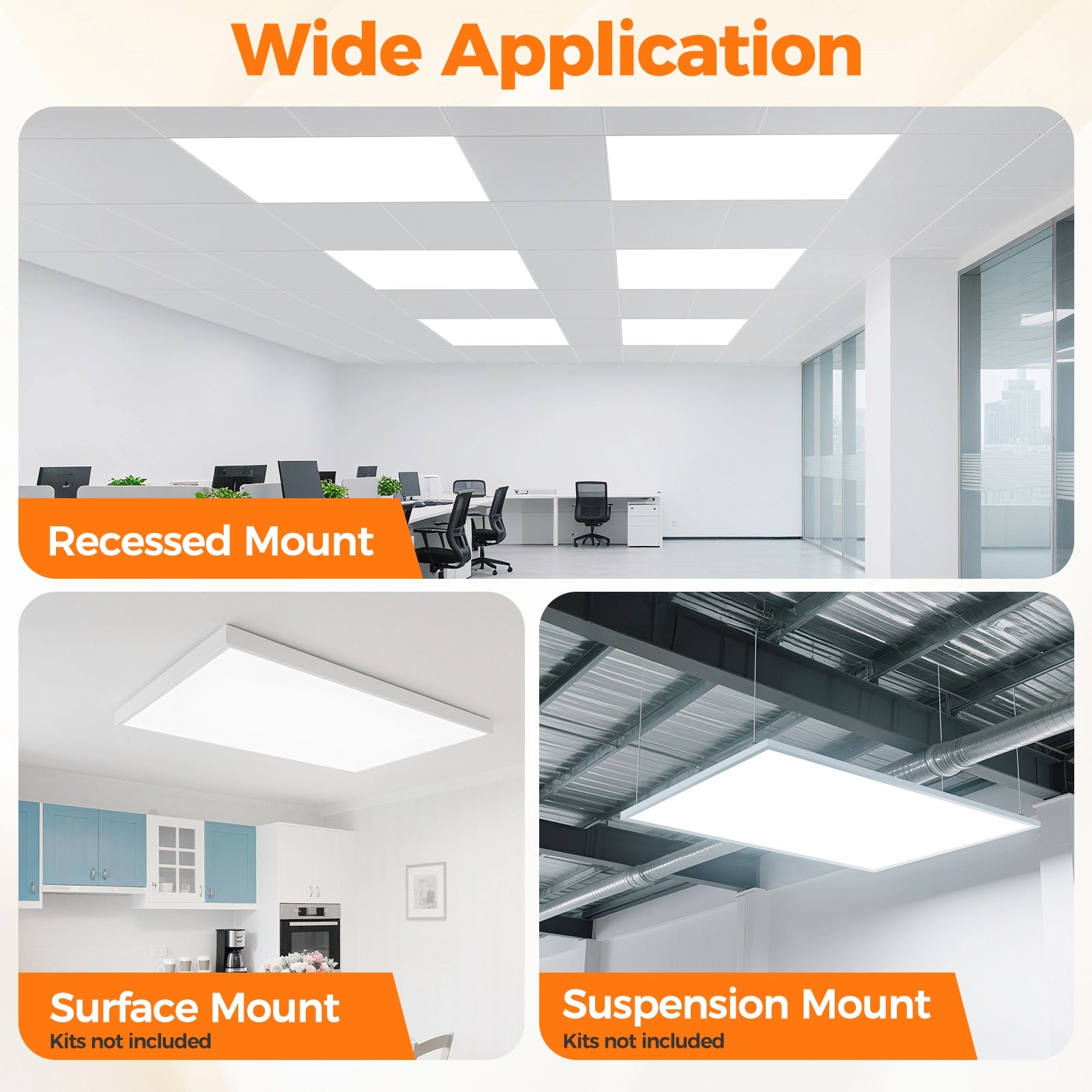 Lot de 6 panneaux lumineux plats à LED ComiLED 2x4