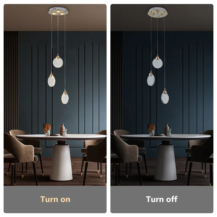 Lustre rond en cristal ComiLED à 3 lumières