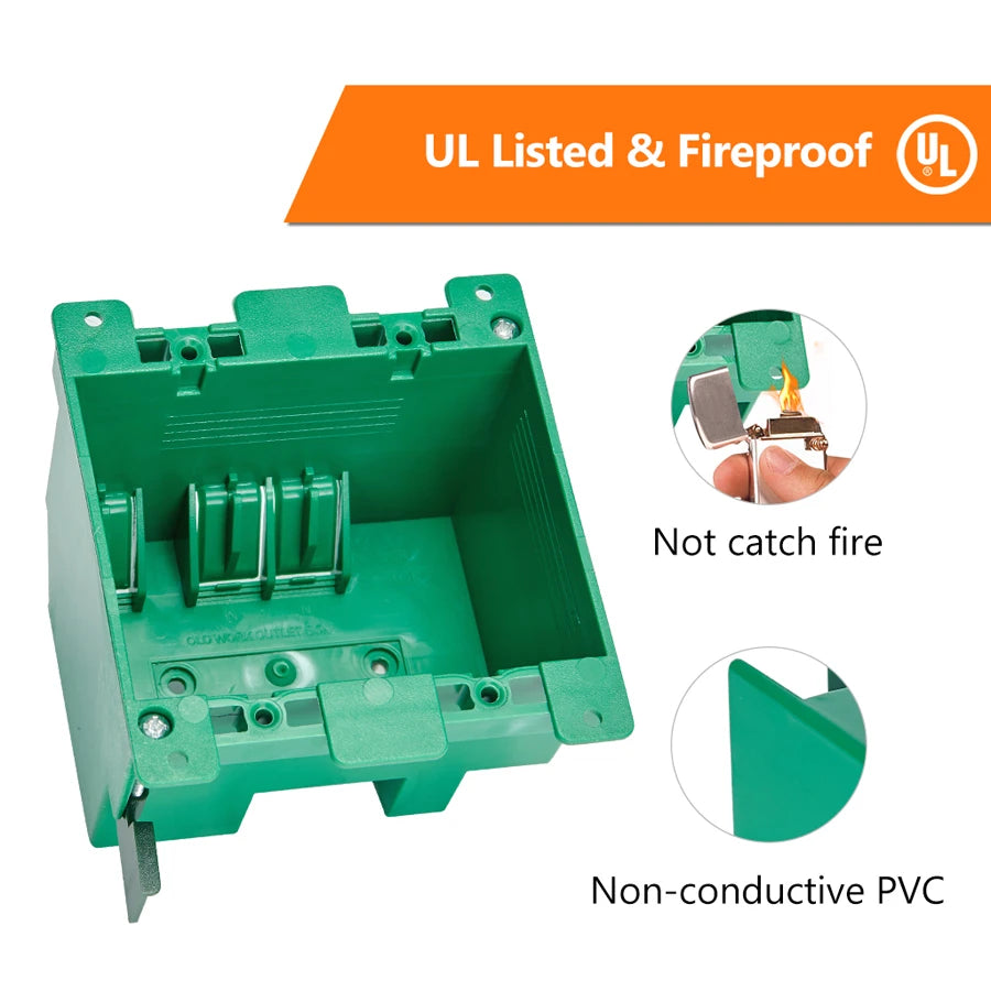 ComiLED 2 Gang Outet Electrical Box, Old Work 12-Pack