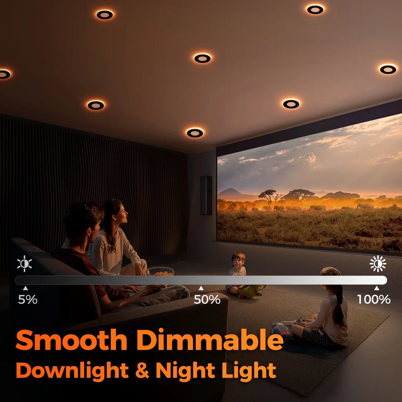 ComiLED 3 Inch Black Recessed Lighting with Night Light 12-Pack