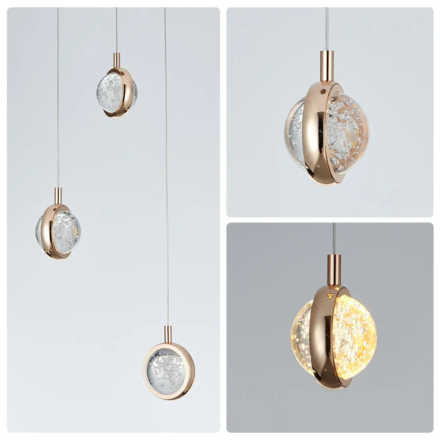 Lustre rond en cristal ComiLED à 5 lumières avec plaque de plafond ronde