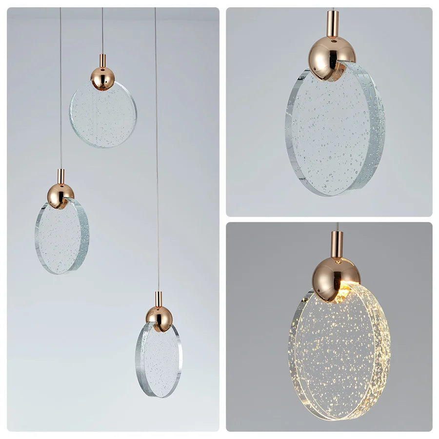 Lustre rond en cristal ComiLED à 3 lumières