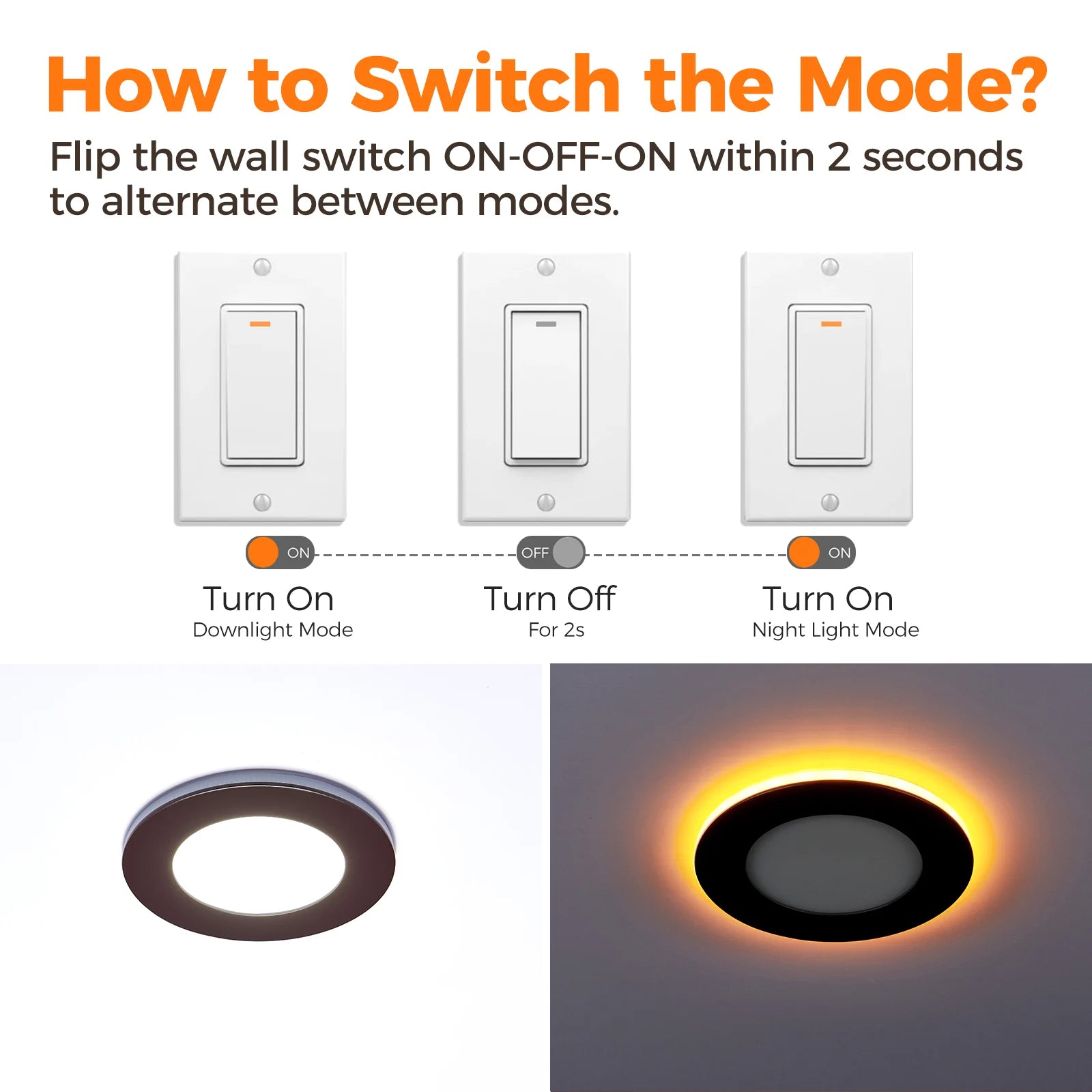 ComiLED x CycevSun 6 Inch Bronze Recessed Light with Night Light 12-Pack