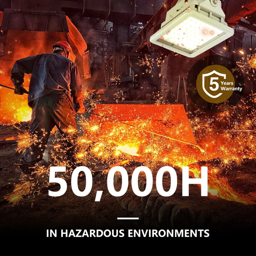 ComiLED 200W Square LED Explosion Proof Light, Class I Division 2 28000LM