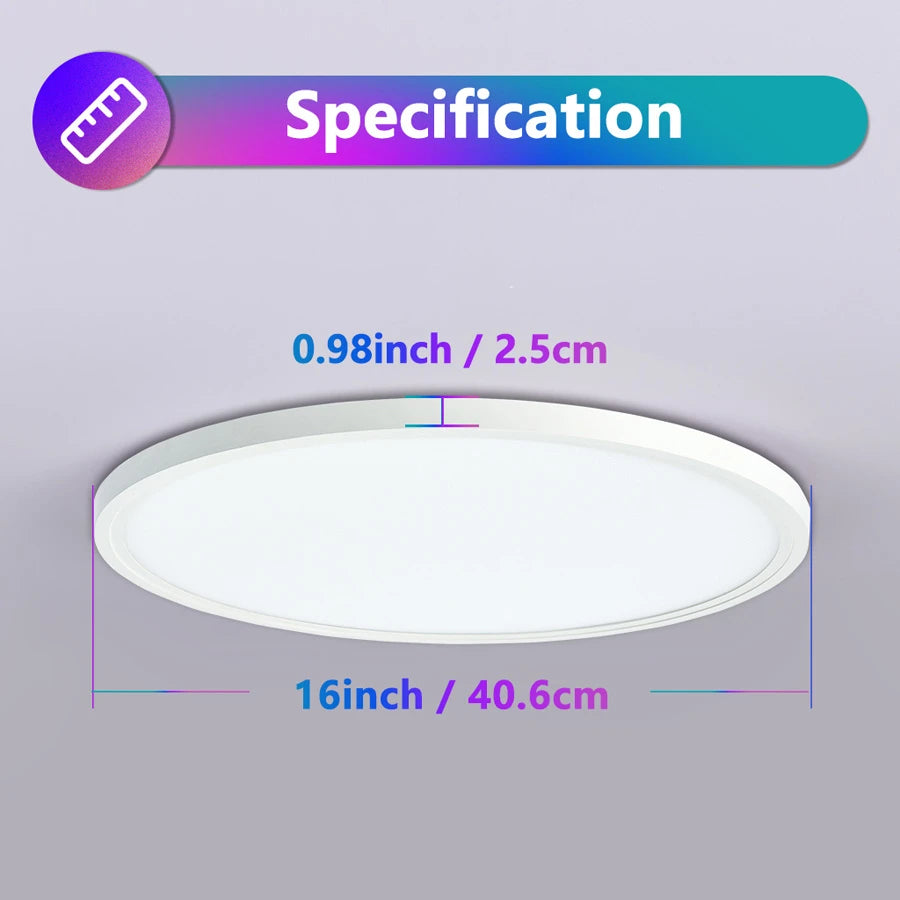 ComiLED 15.8 Inch Smart Ceiling Light with Remote 2-Pack