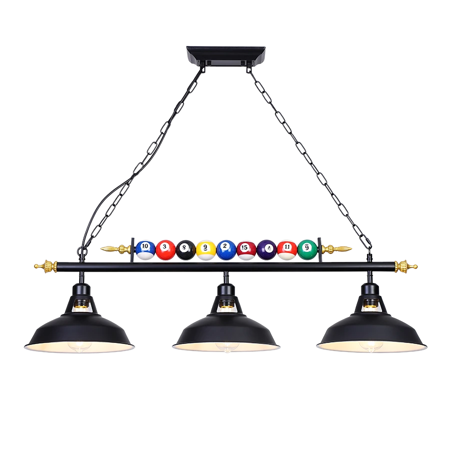 ComiLED Pool Table Light Fixture, 3-Light, 38 Inch (Bulb Not Included)