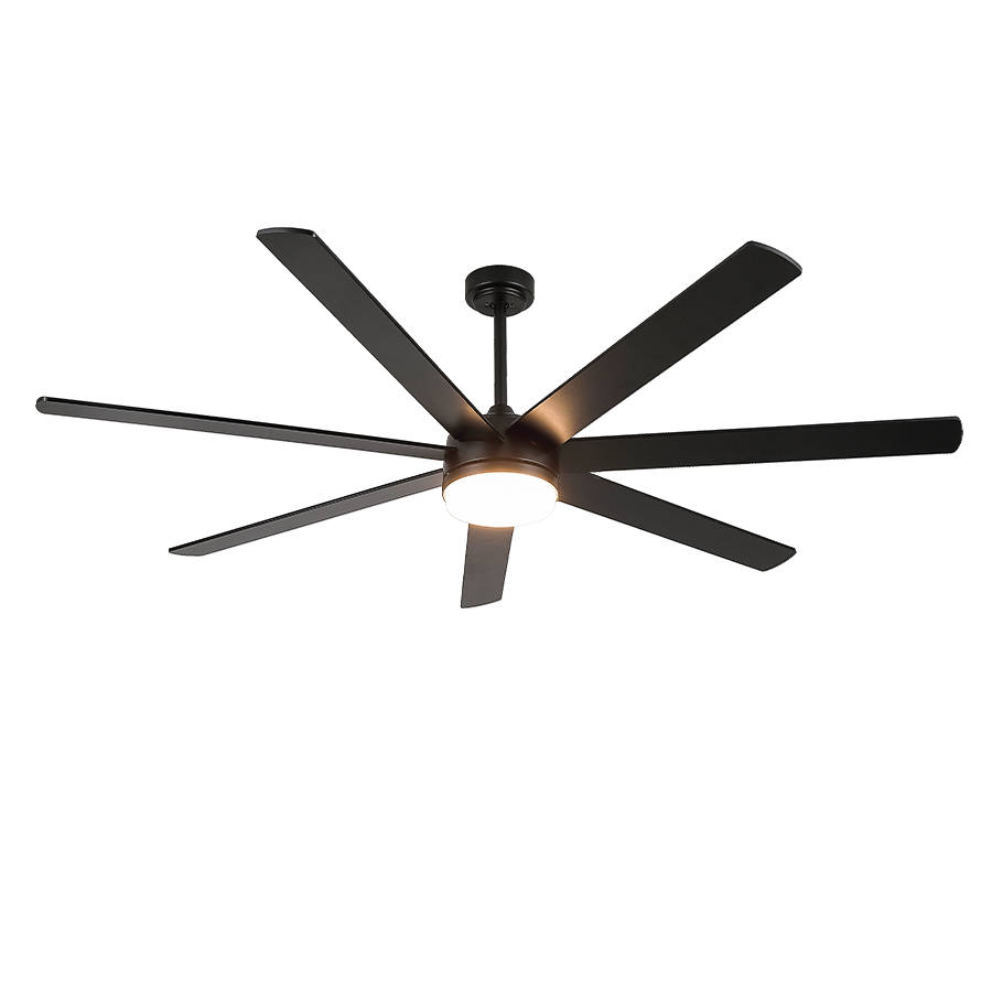 ComiLED 72 Inch Black Ceiling Fan with Light & Remote, Bi-color