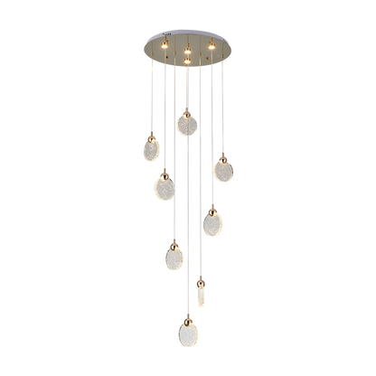 ComiLED 8 Lights Round Slice Crystal Chandelier