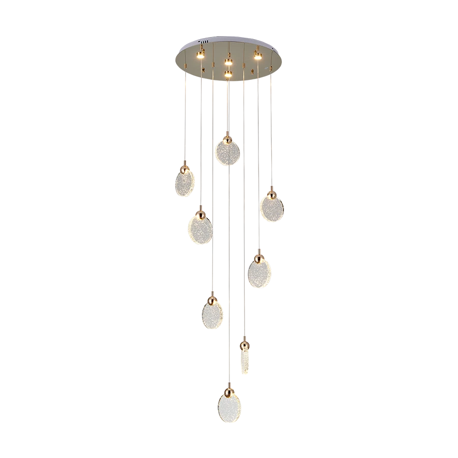 ComiLED 8 Lights Round Slice Crystal Chandelier