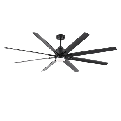 ComiLED 72 Inch Black Ceiling Fan with Light and Remote