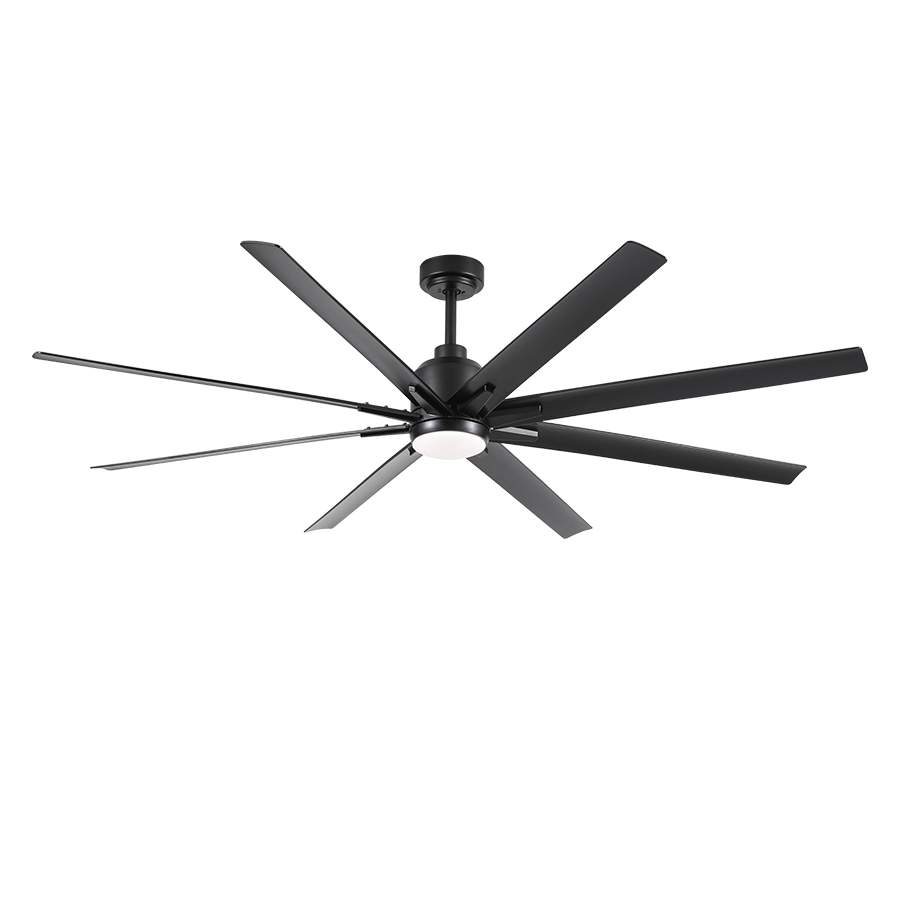 ComiLED 72 Inch Black Ceiling Fan with Light and Remote