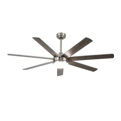 ComiLED 62 Inch Brushed Nickel Ceiling Fan with Light