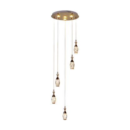 ComiLED 5 Lights Bowling Pin Crystal Chandelier