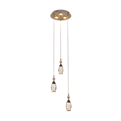 ComiLED 3 Lights Bowling Pin Crystal Chandelier