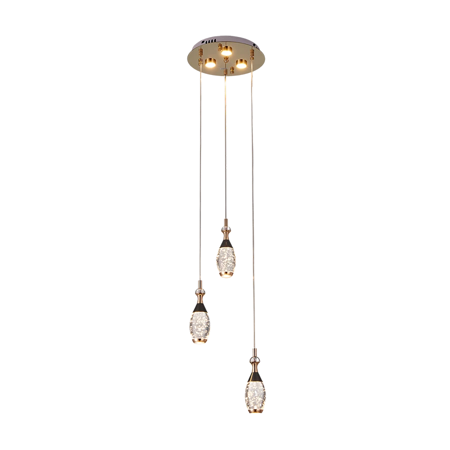 ComiLED 3 Lights Bowling Pin Crystal Chandelier