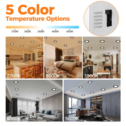 ComiLED 6 Inch Black Canless Recessed lighting  12-Pack
