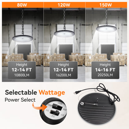 ComiLED 3CCT UFO High Bay 150W/120W/80W 2-Pack