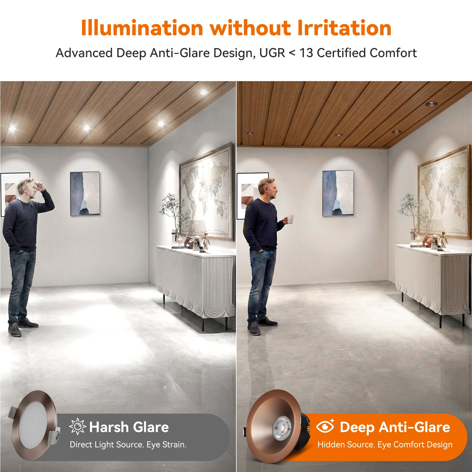 ComiLED 6/12pack Bronze 4 Inch Recessed Lights, Anti-Glare COB Canless Ceiling Spotlight, 5CCT Selectable 2700K-6000K, 130lm/W, RA95 Small Exterior Soffit Lights, 16W, Dimmable, ETL, IP44 Damp Rated