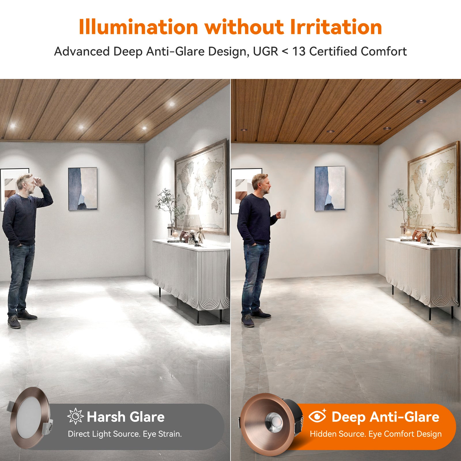 ComiLED 6/12pack Bronze 3 Inch Recessed Lights, Anti-Glare COB Canless Ceiling Spotlight, 5CCT Selectable 2700K-6000K, 130lm/W, RA95 Small Exterior Soffit Lights, 12W, Dimmable, ETL, IP44 Damp Rated