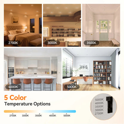 ComiLED 3 Inch Black Anti-Glare Recessed LED Downlight with Night Light-2 Pack