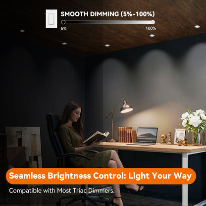 ComiLED 6/12pack Black 2 Inch Recessed Lights, Anti-Glare COB Canless Ceiling Spotlight, 5CCT Selectable 2700K-6000K, 130lm/W, RA95 Small Exterior Soffit Lights, 8W, Dimmable, ETL, IP44 Damp Rated