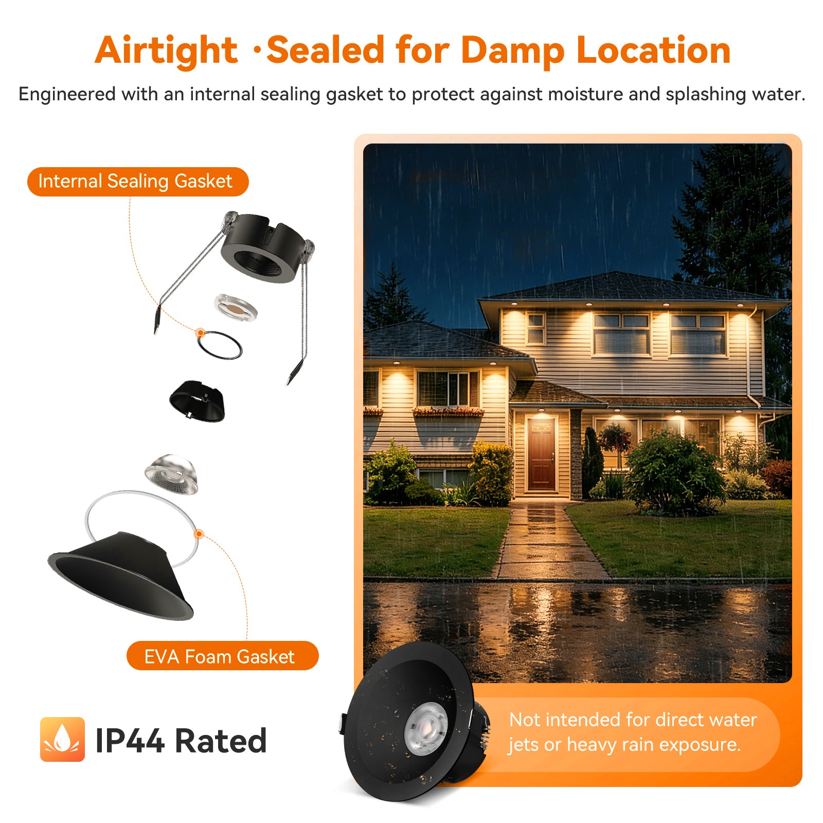 ComiLED 6/12pack Black 4 Inch Recessed Lights, Anti-Glare COB Canless Ceiling Spotlight, 5CCT Selectable 2700K-6000K, 130lm/W, RA95 Small Exterior Soffit Lights, 16W, Dimmable, ETL, IP44 Damp Rated