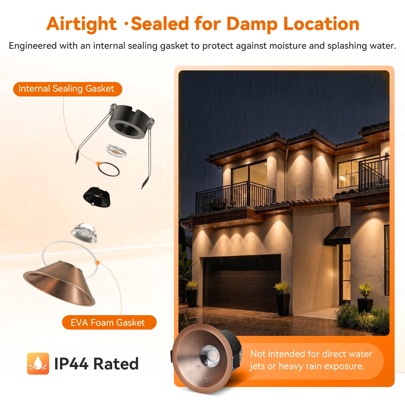 ComiLED 6/12pack Bronze 3 Inch Recessed Lights, Anti-Glare COB Canless Ceiling Spotlight, 5CCT Selectable 2700K-6000K, 130lm/W, RA95 Small Exterior Soffit Lights, 12W, Dimmable, ETL, IP44 Damp Rated