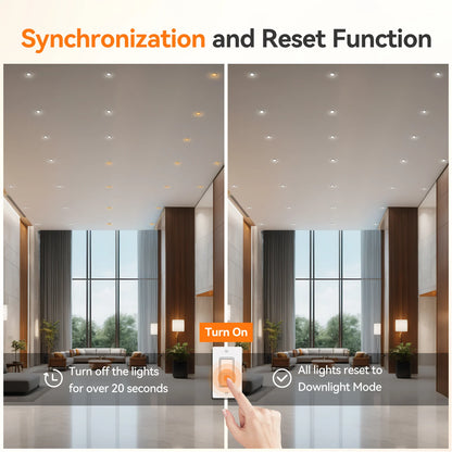 ComiLED 3 Inch Black Anti-Glare Recessed LED Downlight with Night Light-2 Pack