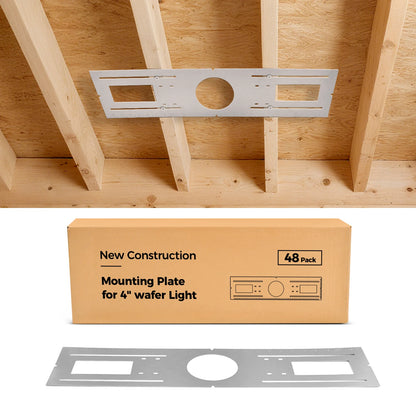 ComiLED New Construction Mounting Plate for 4 Inch LED Wafer Recessed Lights-12 Pack