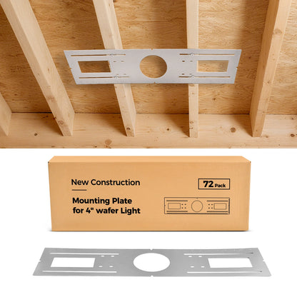 ComiLED New Construction Mounting Plate for 4 Inch LED Wafer Recessed Lights-12 Pack