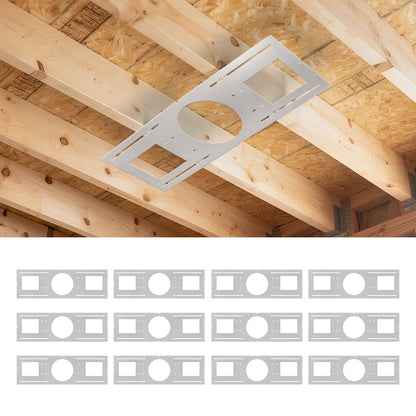 ComiLED New Construction Mounting Plate for 6 Inch LED Wafer Recessed Lights-12 Pack