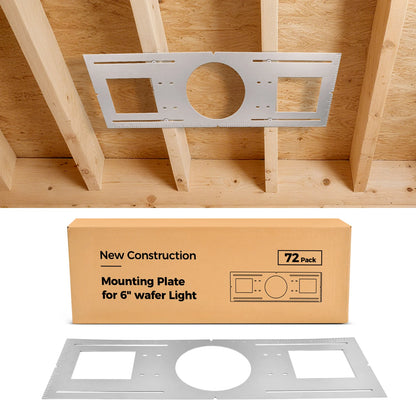 ComiLED New Construction Mounting Plate for 6 Inch LED Wafer Recessed Lights-12 Pack