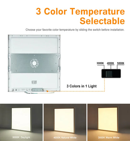 ComiLED 2x2 LED Flat Panel Surface Mount, Triac Dimmable,6-Pack