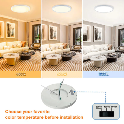 ComiLED 12-Inch Flush Mount Ceiling Light, Dimmable & 3CCT Selectable, 4-Pack