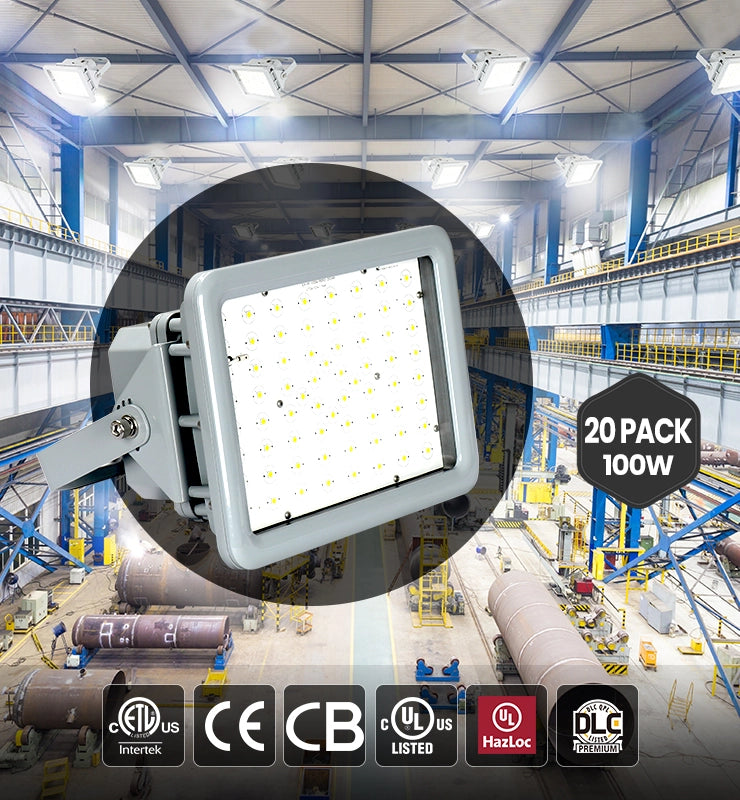 Wholesale 100W Square LED Explosion Proof Light, Class I Division 2, 14000LM