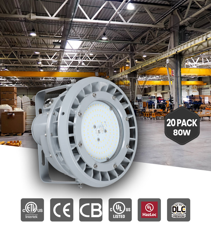 Wholesale 80W Round LED Explosion Proof Light, Class I Division 2, 11200LM