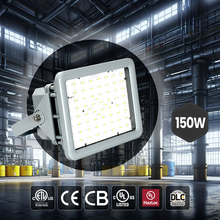 ComiLED 150W Square LED Explosion Proof Light, Class I Division 2, 21000LM