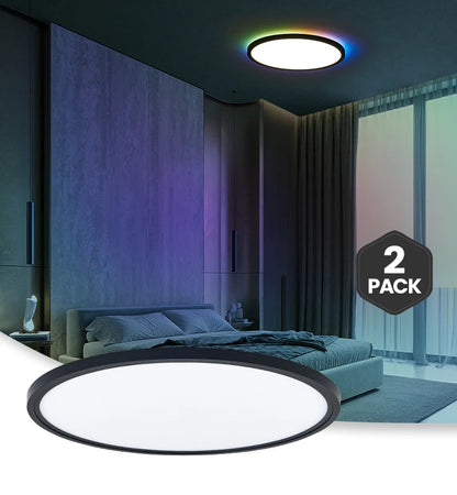 ComiLED 15.8 Inch Smart Ceiling Light with Remote 2-Pack