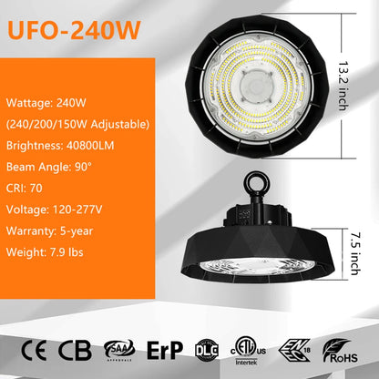 ComiLED Adjustable UFO LED High Bay Light 240W