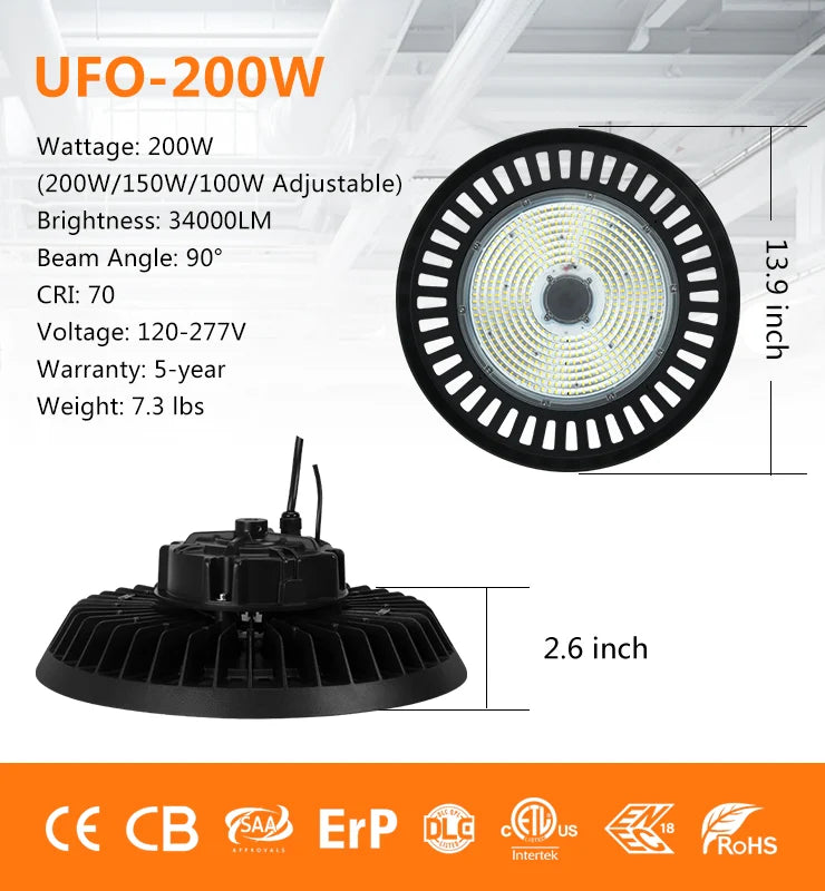 Wholesale UFO LED High Bay Light 200W/150W/100W